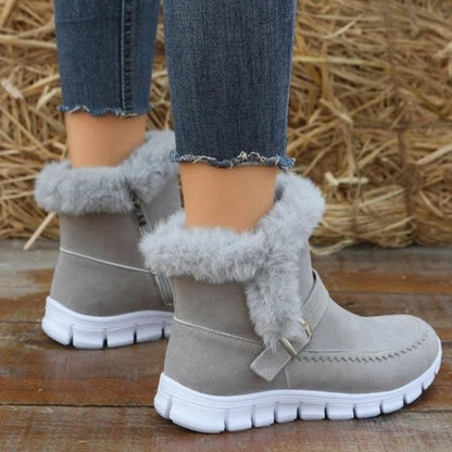 Snow Boots thickened Solid Color With Buckle shoes, Bags & accessories