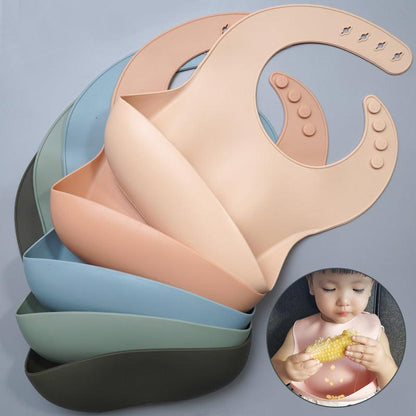 Soft Waterproof Silicone Baby Bib with Food Catcher, Baby product