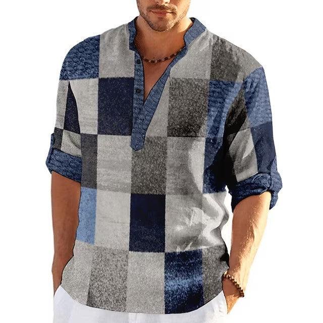 Stand Collar Men's Casual Shirt men's clothing