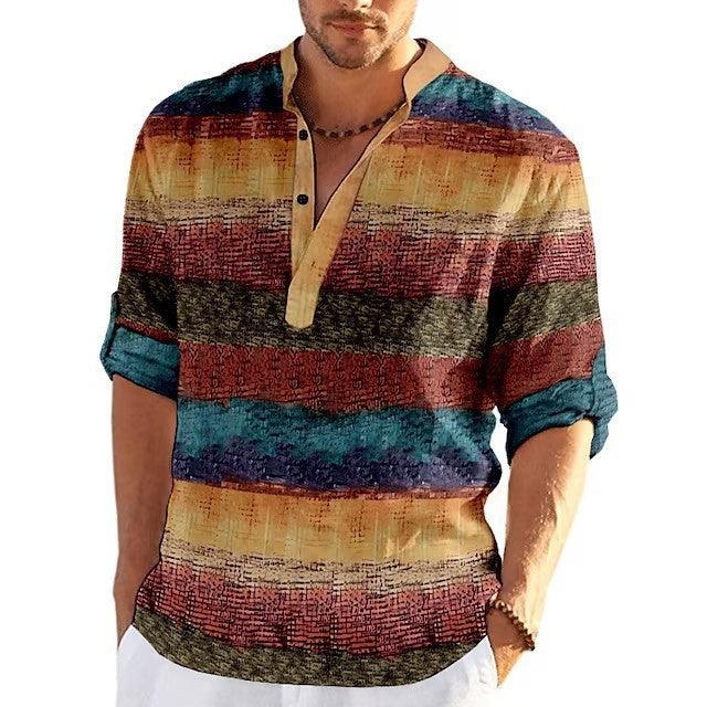 Stand Collar Men's Casual Shirt men's clothing