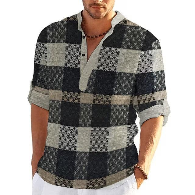 Stand Collar Men's Casual Shirt men's clothing