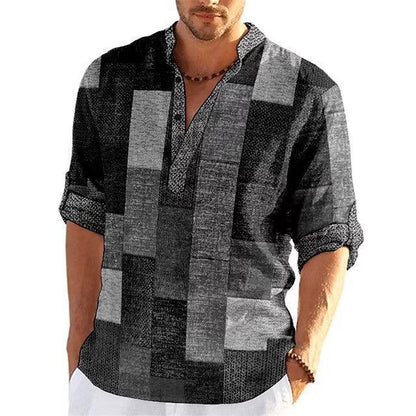 Stand Collar Men's Casual Shirt men's clothing