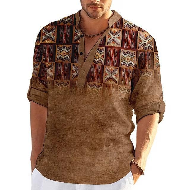 Stand Collar Men's Casual Shirt men's clothing