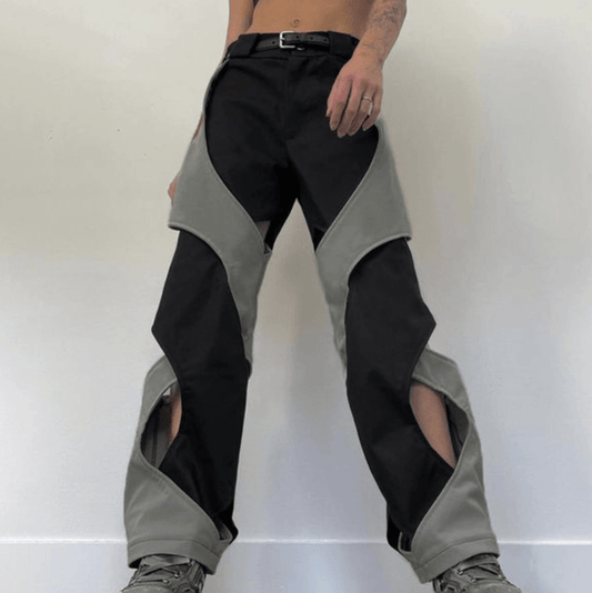 Street Chic Hollow-out High Waist Woven Pants Bottom wear