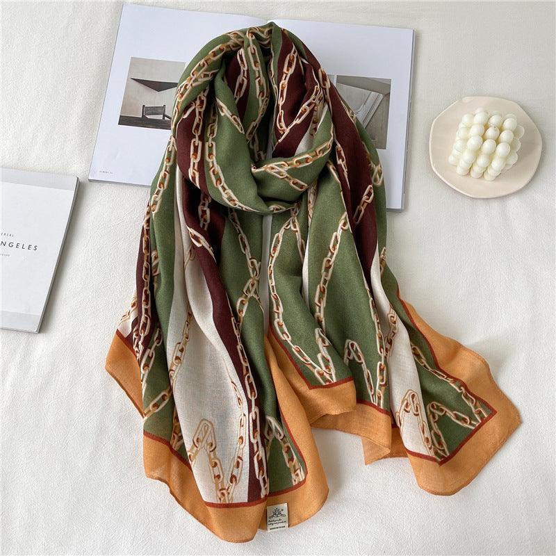 Striped Chain Scarf Long Color Matching Shawl scarves, Shawls & Hats