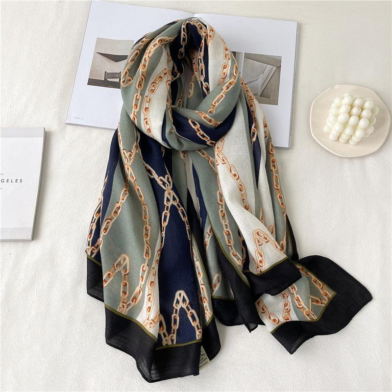 Striped Chain Scarf Long Color Matching Shawl scarves, Shawls & Hats