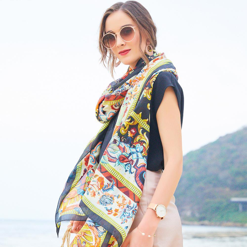 Sunscreen Ethnic Travel Oversized Shawl scarves, Shawls & Hats