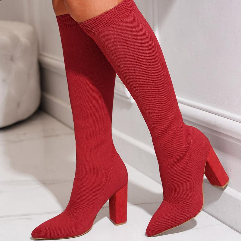 Thick High-heeled Thigh Boot Women Shoes & Bags