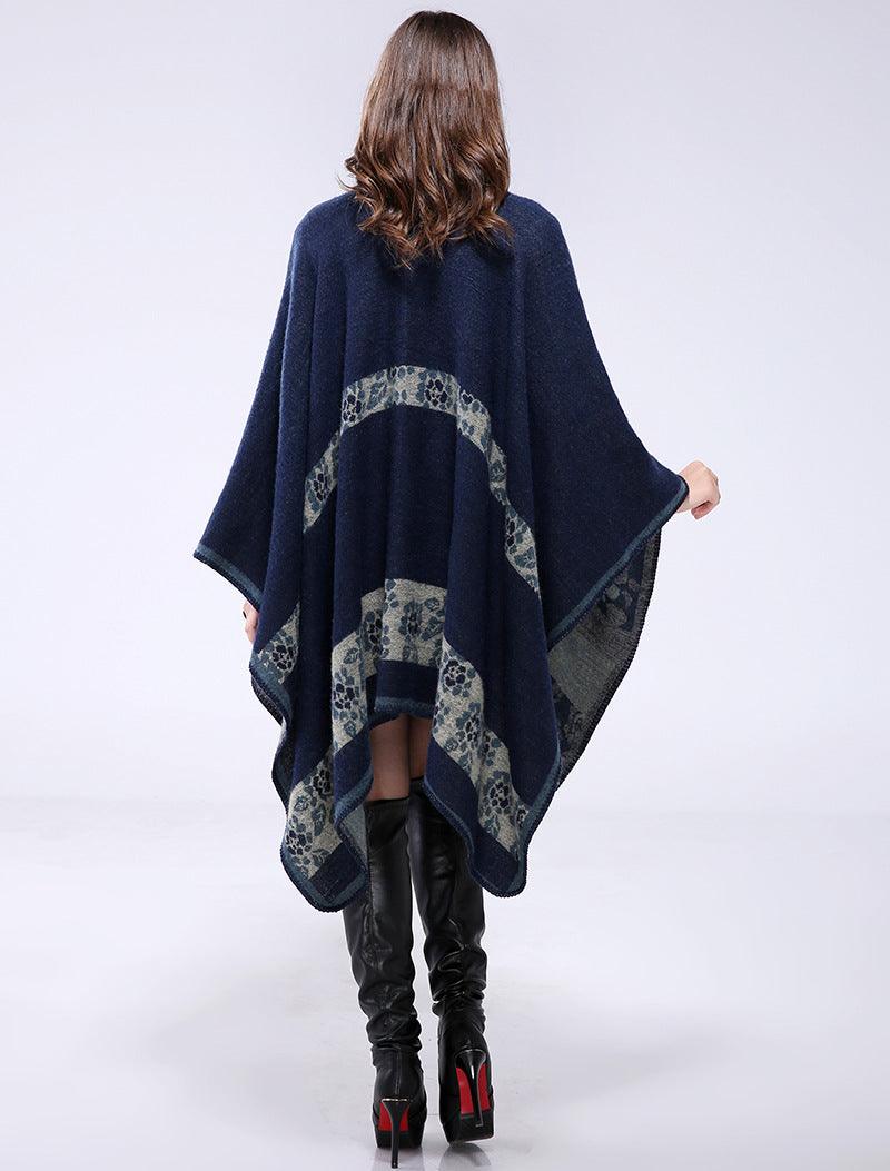 Thickened florets warm cashmere shawl cape scarves, Shawls & Hats