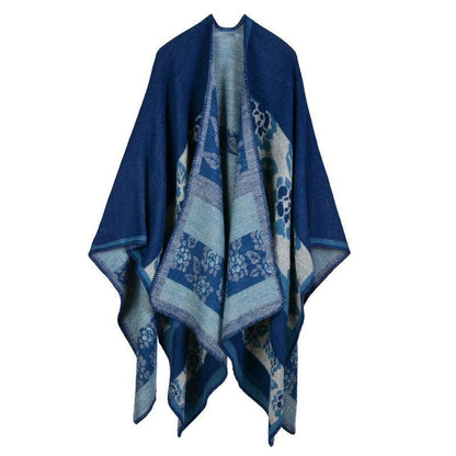 Thickened florets warm cashmere shawl cape scarves, Shawls & Hats