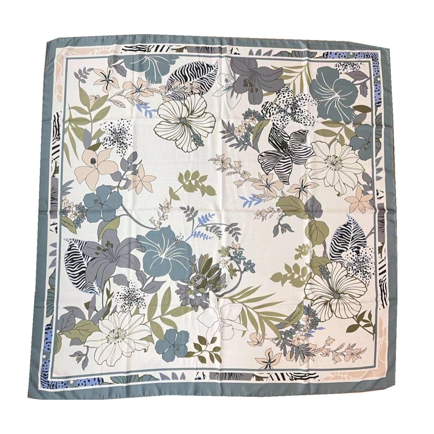 Twill Floral Print Silk Scarf scarves, Shawls & Hats