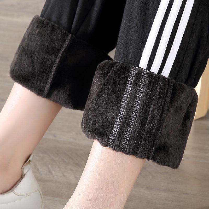 Velvet female casual pants loose warm trousers Bottom wear