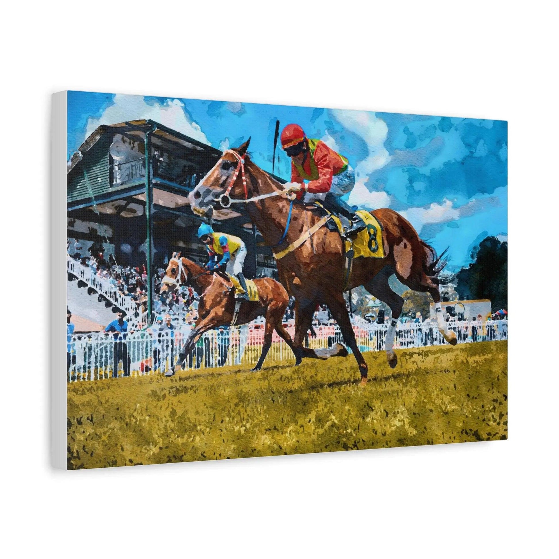 Water color Horse Race -Canvas Canvas