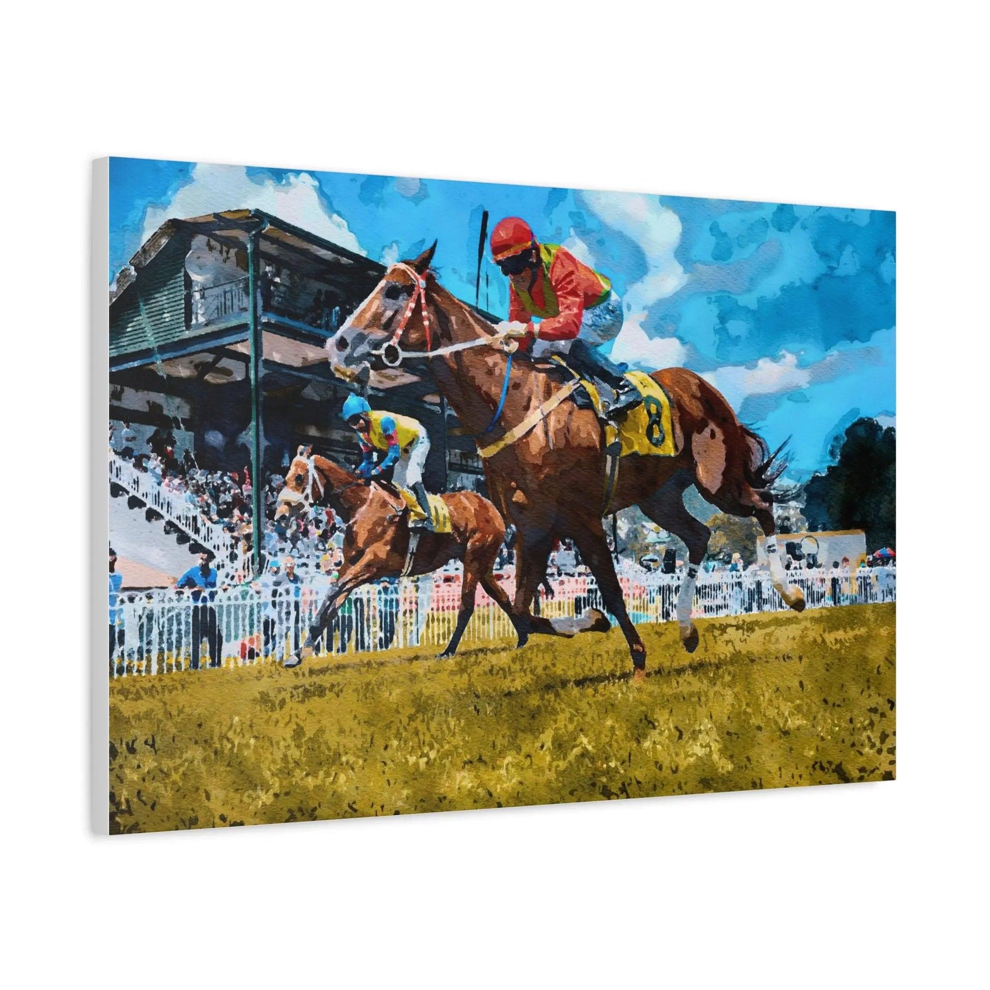 Water color Horse Race -Canvas Canvas