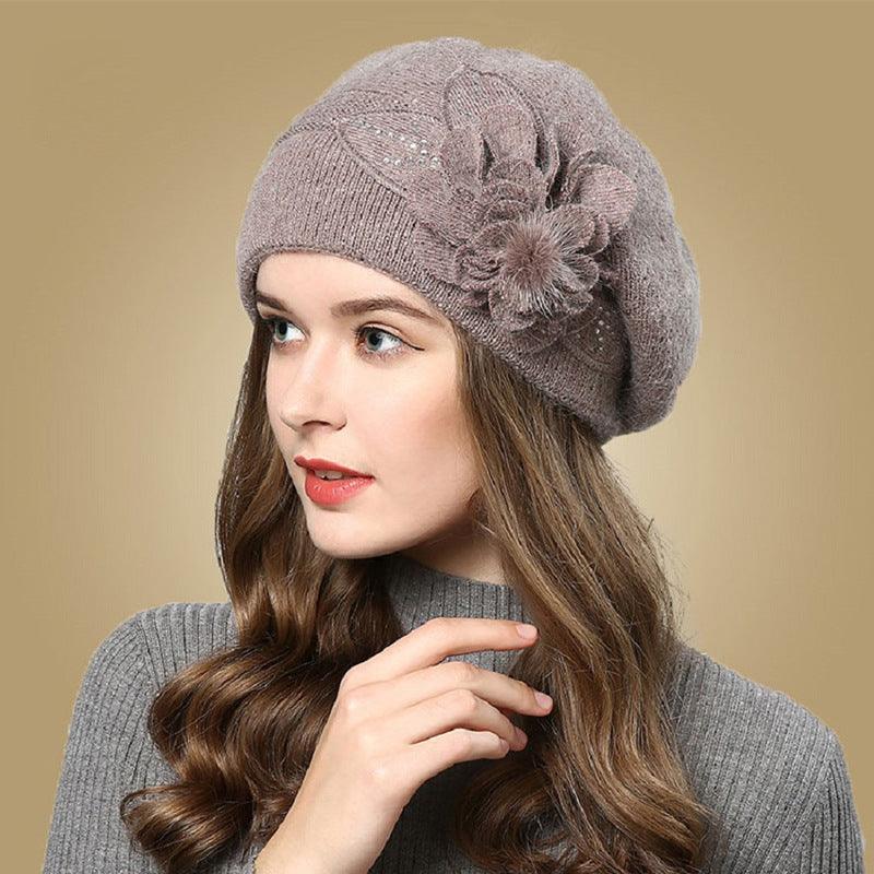 Winter All-match Rabbit Fur Knitted Woolen Cap scarves, Shawls & Hats