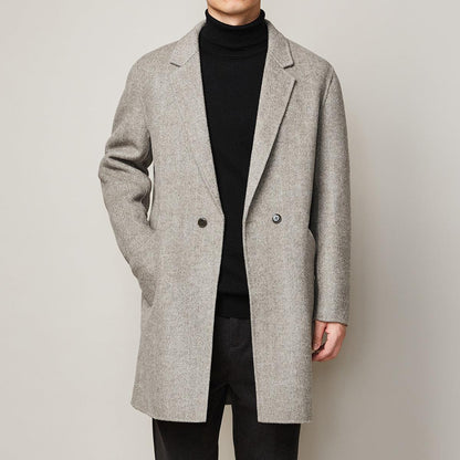 Winter Men's Casual Long Woolen Trench Overcoat Winter clothes for men