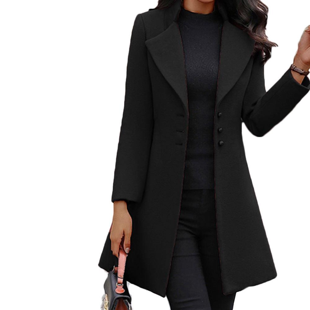 Winter Single-Breasted Slim-Fit Lapel Coat winter clothes for women