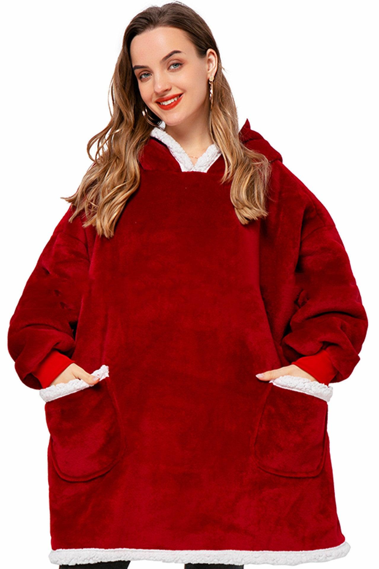 Winter Women Men Oversized Pullover With Pockets winter clothes for women