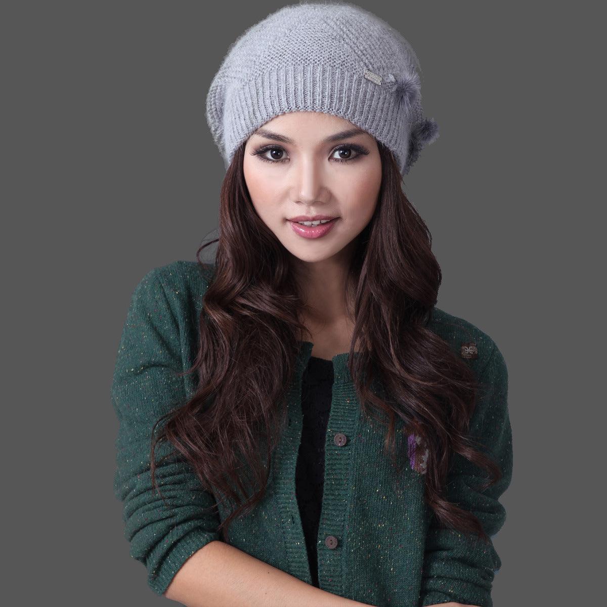 Women's All-match Warm Knitted Beanie scarves, Shawls & Hats