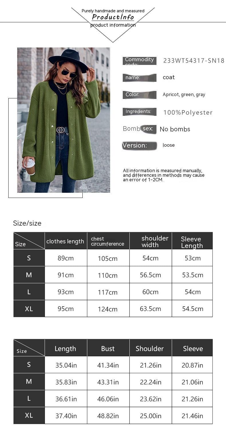 Women's Casual Solid Color Round Neck Jacket winter clothes for women