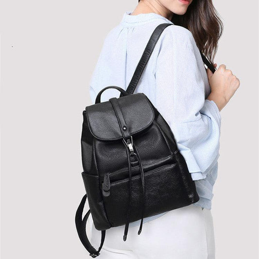 Women's Cattlehide Soft Leather Backpack Shoes & Bags