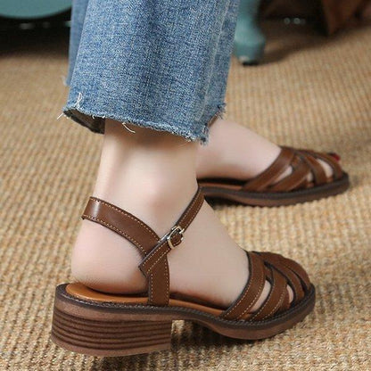 Women's Closed Toe Buckle With Thick  shoes Shoes & Bags
