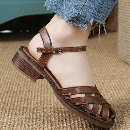 Women's Closed Toe Buckle With Thick  shoes Shoes & Bags