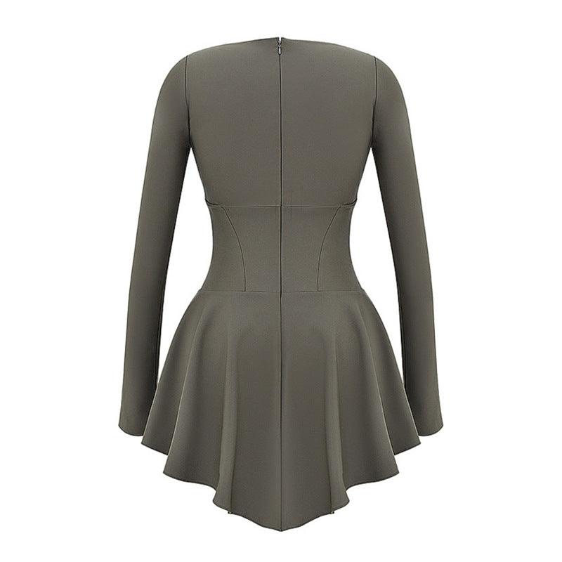 Women's Clothing Dress U-neck Long-sleeved Dresses & Tops