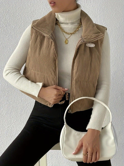 Women's Corduroy Short Outer Wear Vest winter clothes for women