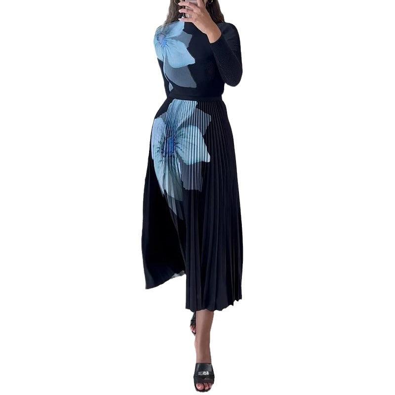 Women's Elegant Waist Pleated Dress Dresses & Tops