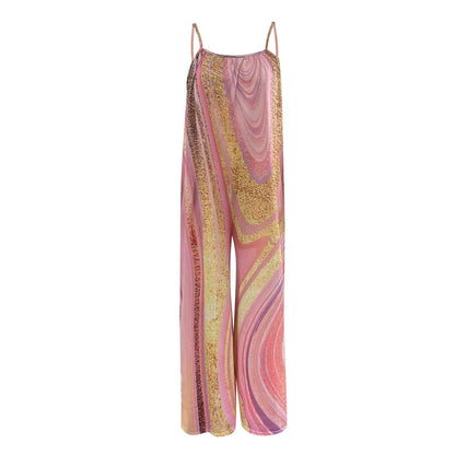 Women's Fashion Camisole Tie Dye Jumpsuit Dresses & Tops