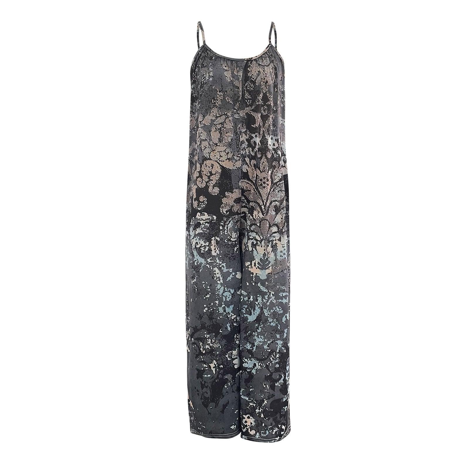 Women's Fashion Camisole Tie Dye Jumpsuit Dresses & Tops