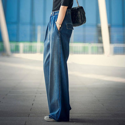 Women's Fashion Loose High Waist Denim Trousers Bottom wear