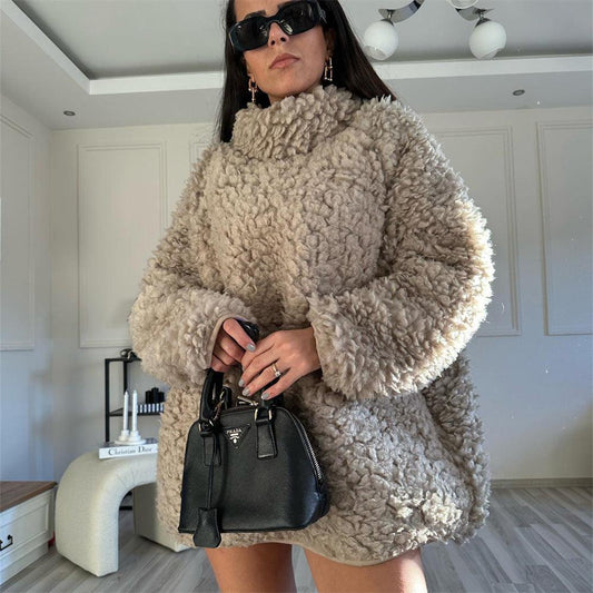 Women's Fashion Loose Lamb Wool Coat winter clothes for women