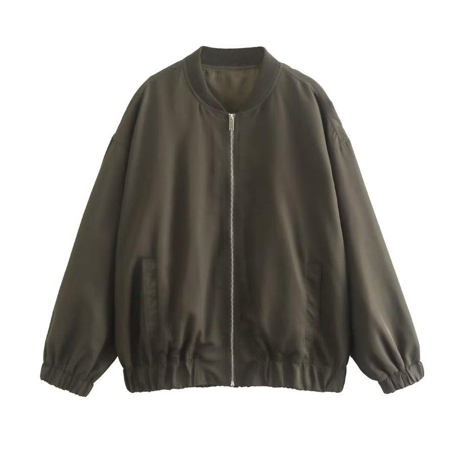 Women's Fashion Stand Collar Loose Flight Jacket winter clothes for women