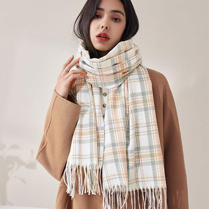 Women's Fashionable Plaid Tassel Shawl/ Scarf scarves, Shawls & Hats