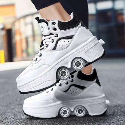 Women's Fashionable Retractable Roller Skates Shoes & Bags