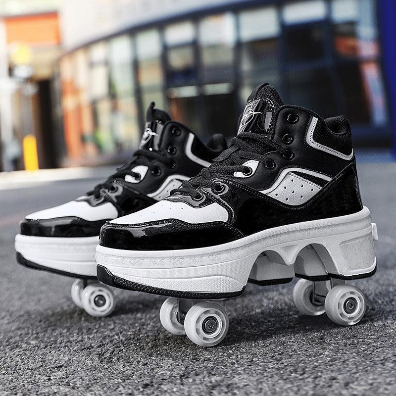 Women's Fashionable Retractable Roller Skates Shoes & Bags