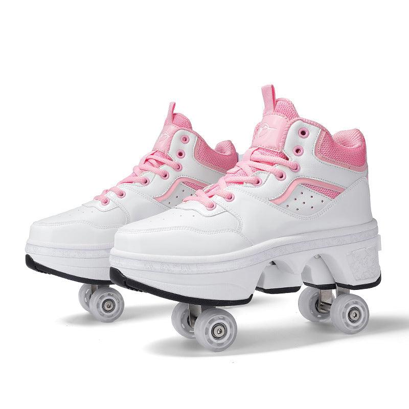 Women's Fashionable Retractable Roller Skates Shoes & Bags