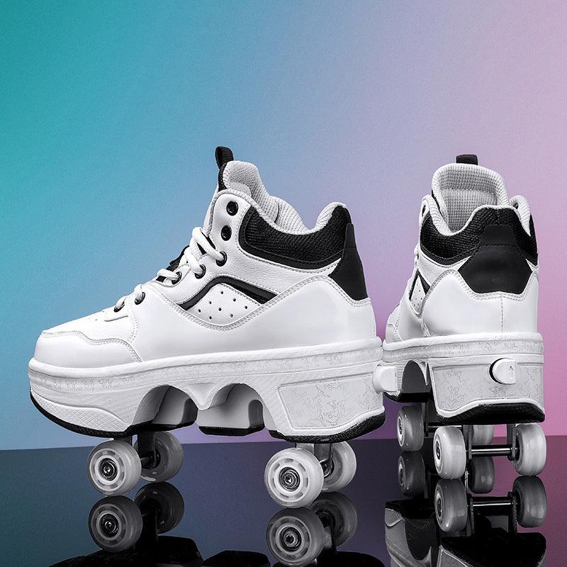 Women's Fashionable Retractable Roller Skates Shoes & Bags