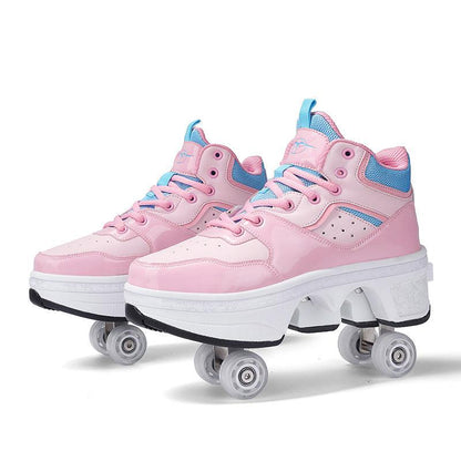 Women's Fashionable Retractable Roller Skates Shoes & Bags