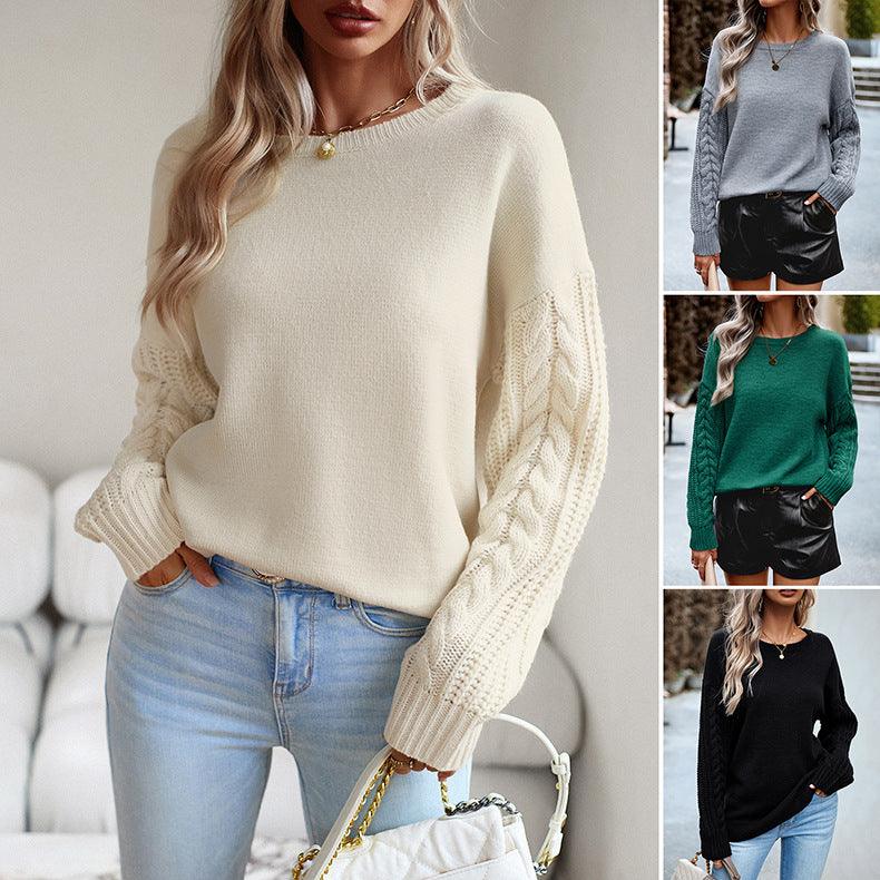 Women's Fashionable Simple Round Neck Sweater winter clothes for women