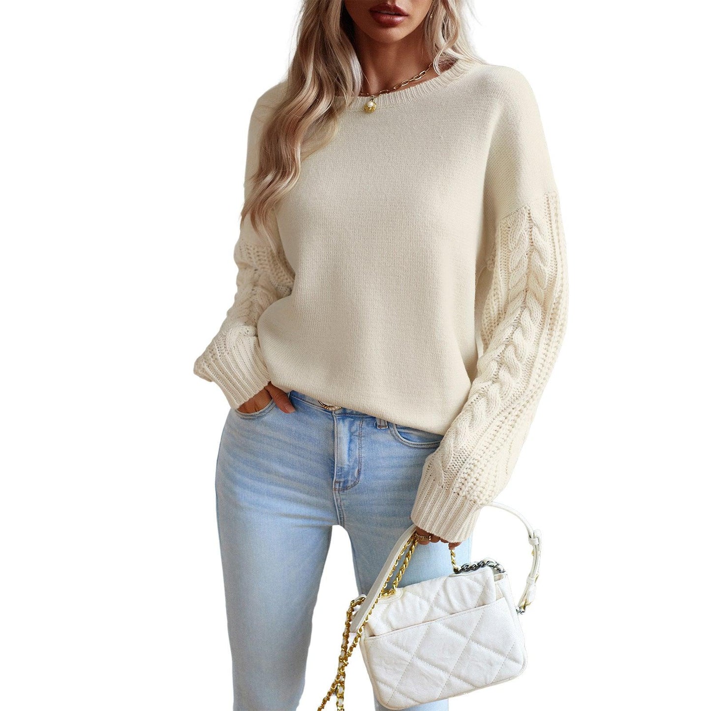 Women's Fashionable Simple Round Neck Sweater winter clothes for women