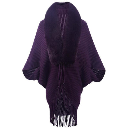 Women's Fur Collar Tassel Shawl Knitted scarves, Shawls & Hats