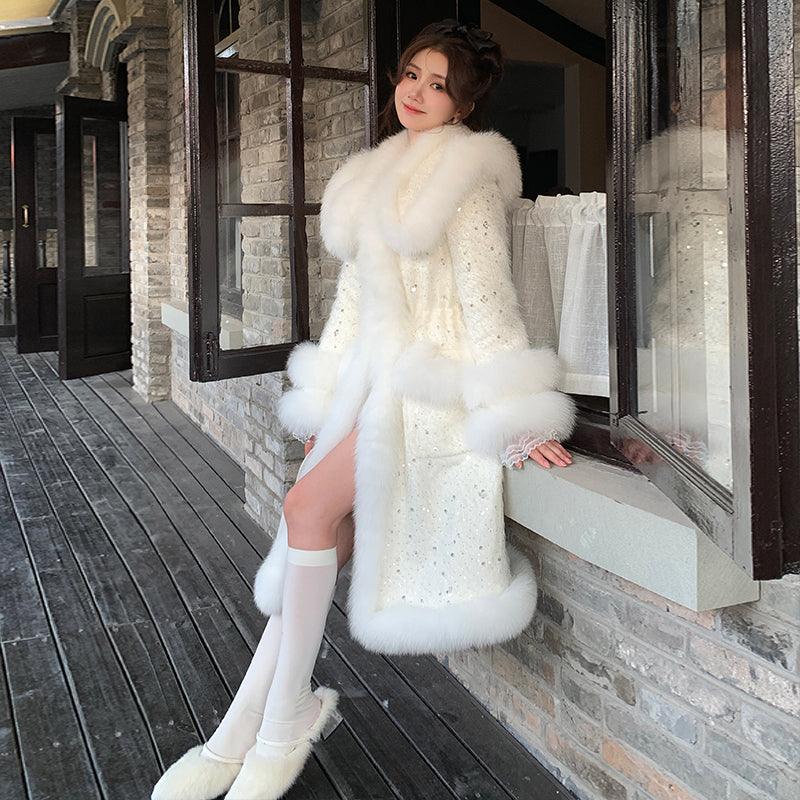 Women's Graceful Fashionable Fox Fur Jacket winter clothes for women