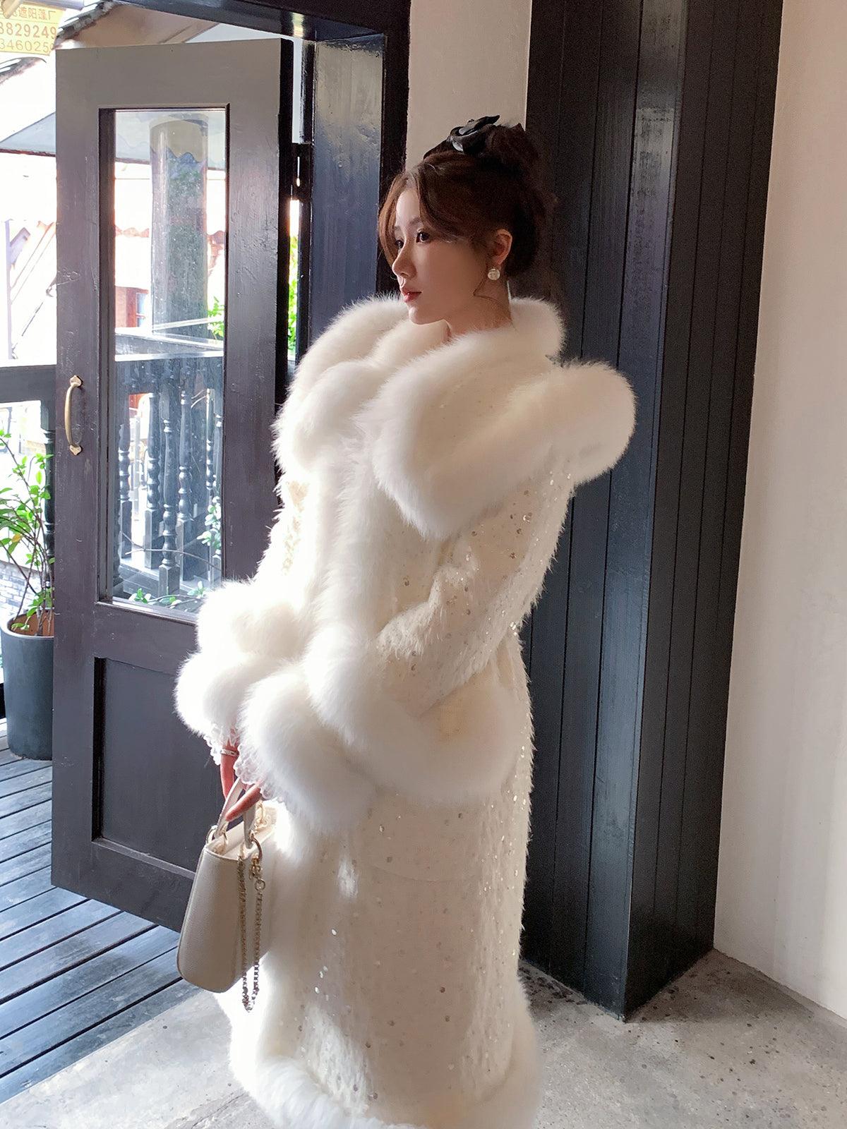 Women's Graceful Fashionable Fox Fur Jacket winter clothes for women