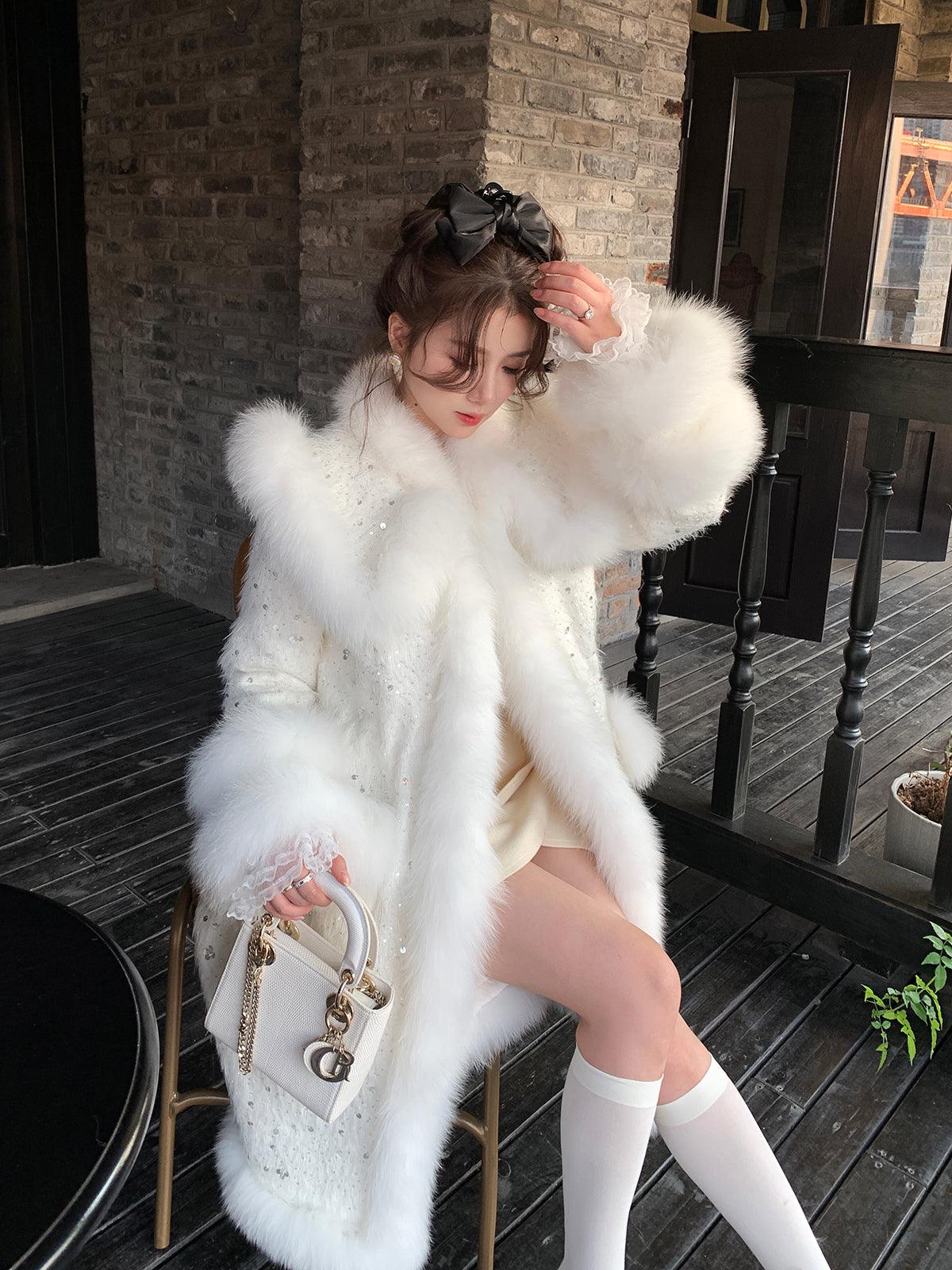 Women's Graceful Fashionable Fox Fur Jacket winter clothes for women