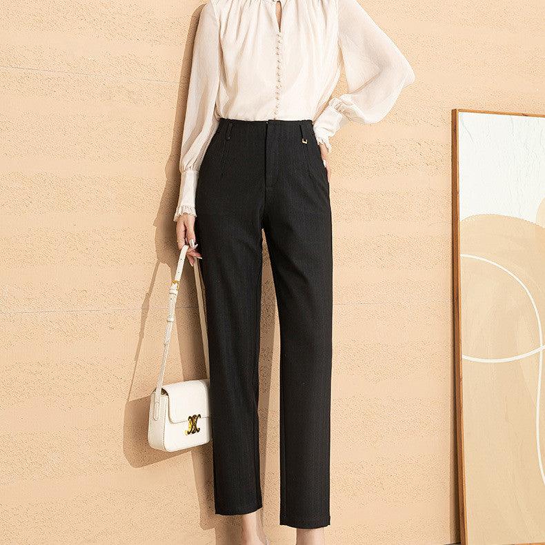 Women's High Waist Straight Leg Skinny Western Pants Bottom wear