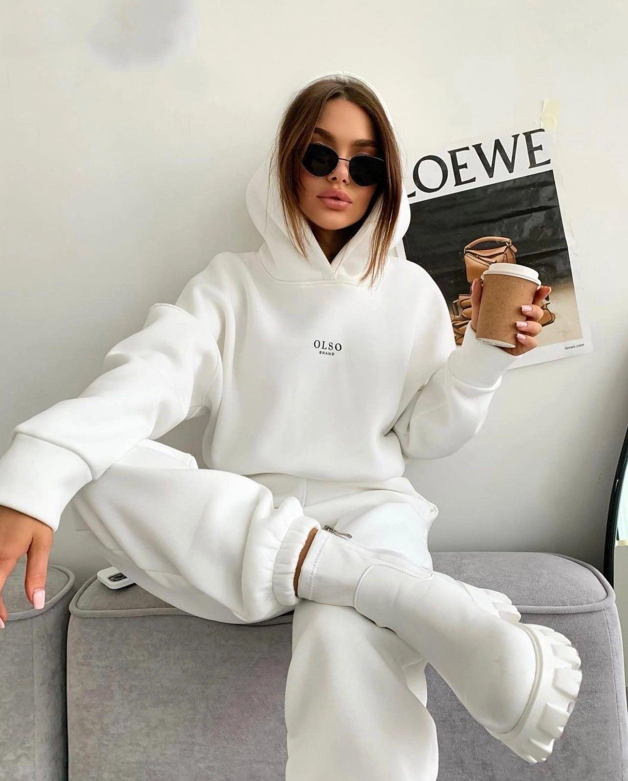 Women's Knitted Fleece Casual Suit Two-piece Set winter clothes for women