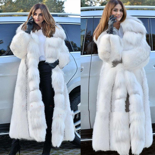 Women's Long Style White Long Fur Coat winter clothes for women